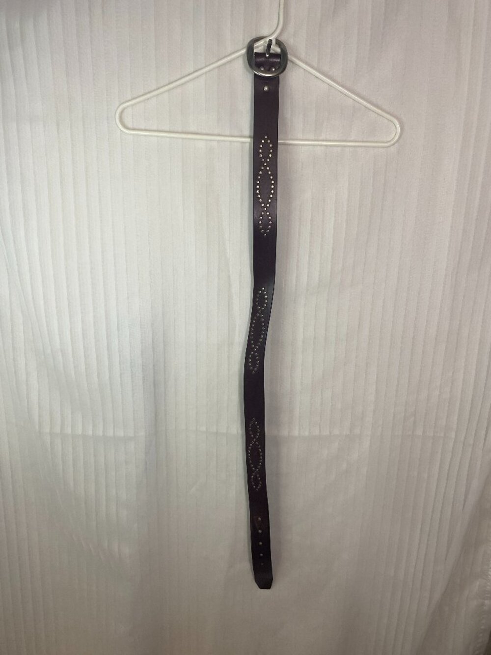 Vintage Brown Genuine Italian Leather Studded Belt Size Medium USA Made Western